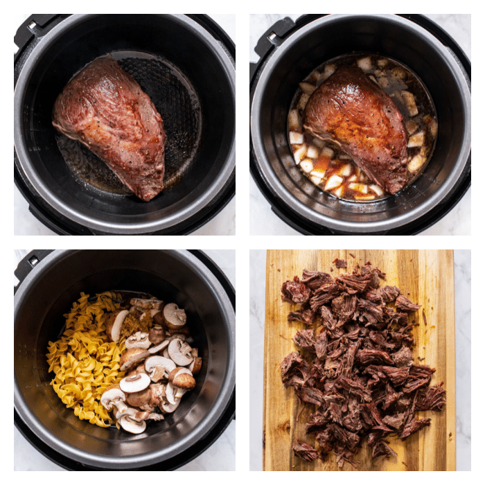 Instant Pot instructions for healthy beef stroganoff