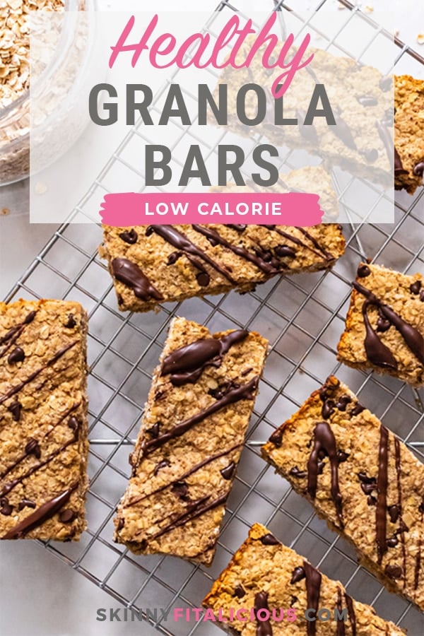 Healthy Protein Granola Bars are low calorie, gluten free and delicious! An easy protein snack that's chewy and healthy.