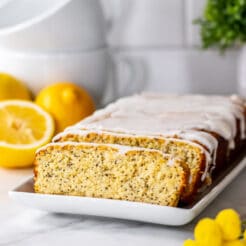 Healthy Low Carb Lemon Poppy Seed Bread made gluten free, with a boost of protein and sweetened with honey is a delicious, healthier snack!