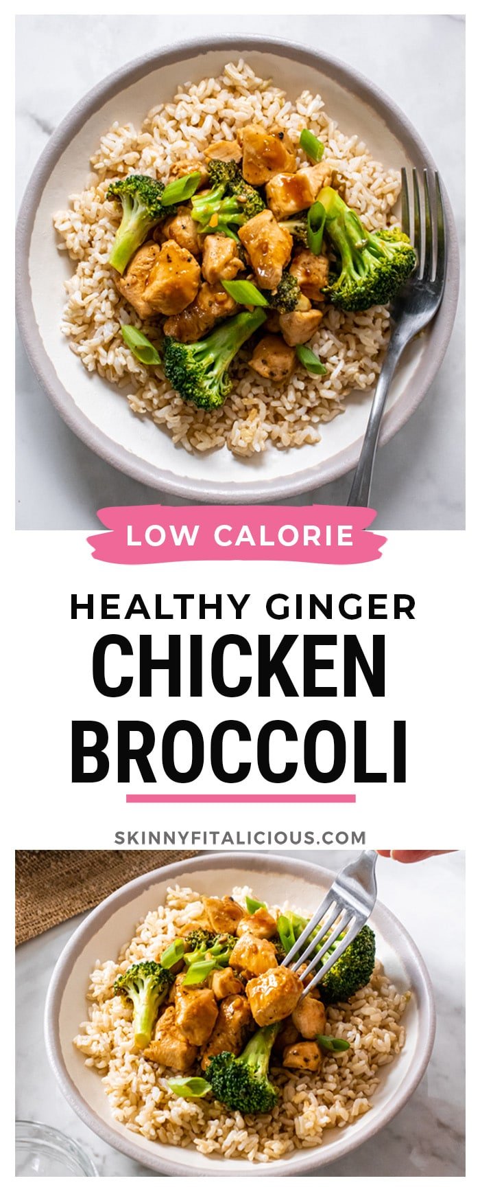 Healthy Ginger Chicken Broccoli is a low calorie meal that is easy, filling, delicious and made gluten free! 