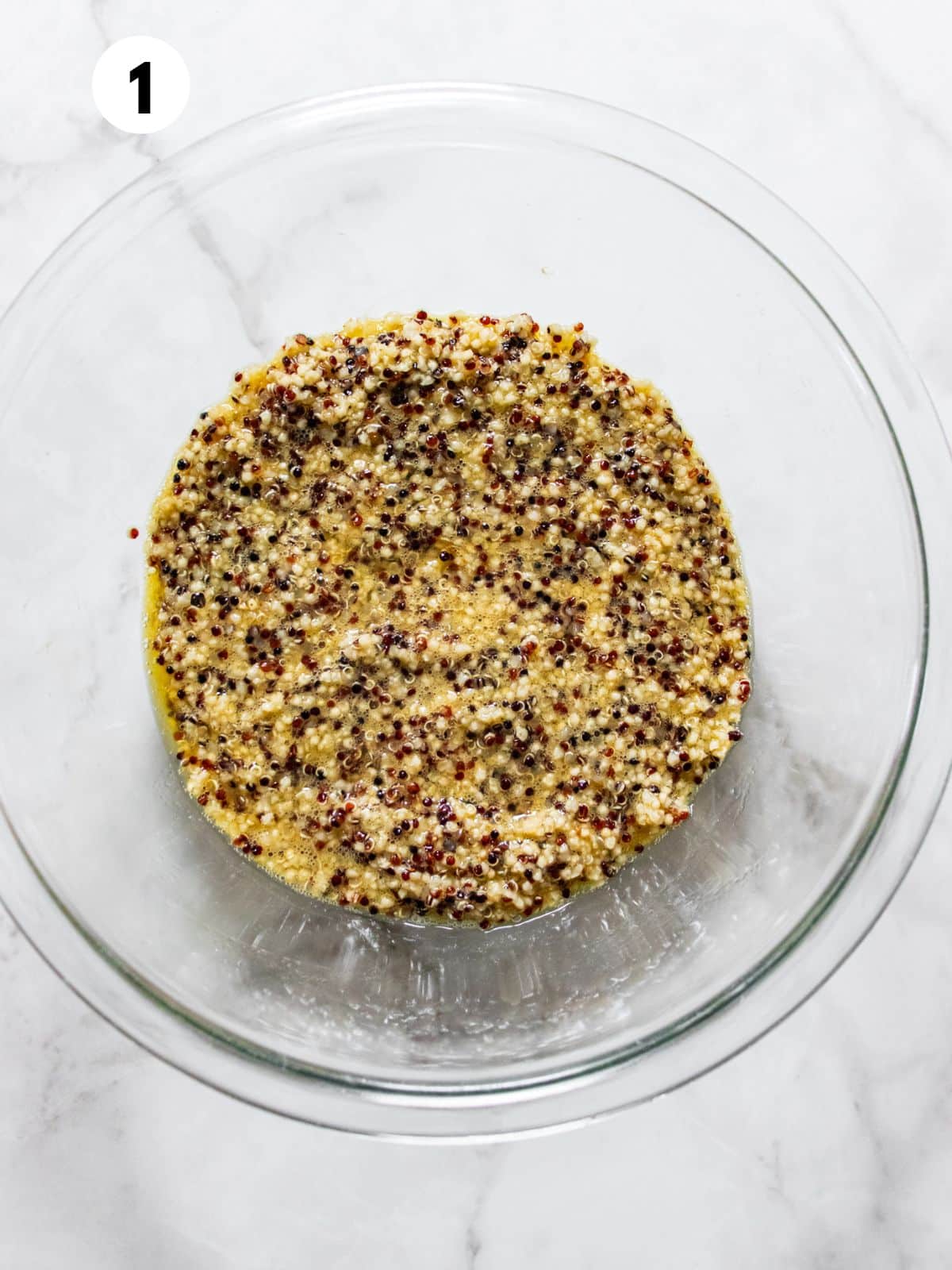 Quinoa mixture in a bowl.