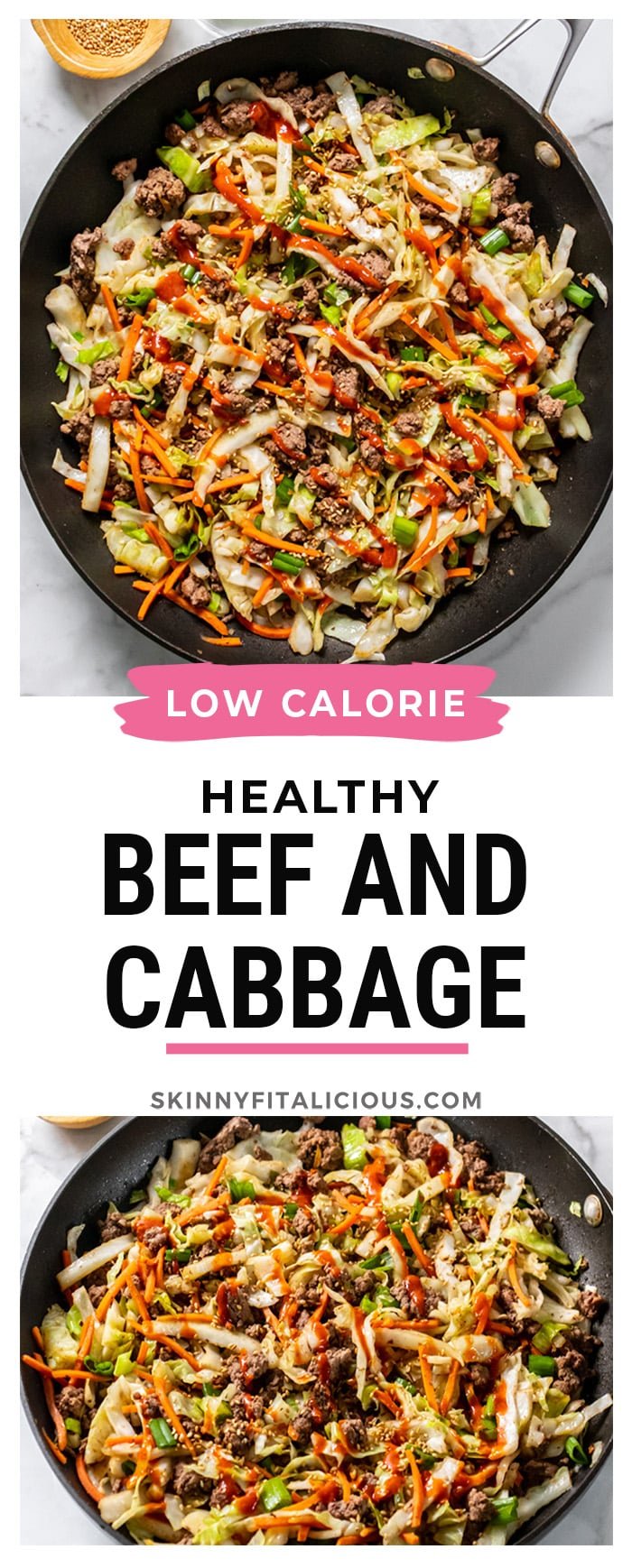 Low Calorie Beef Cabbage Bowls are a deconstructed version of cabbage rolls that is easy to make on the stovetop!