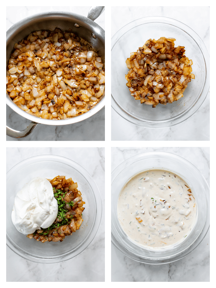 how to make a healthy French onion dip with yogurt
