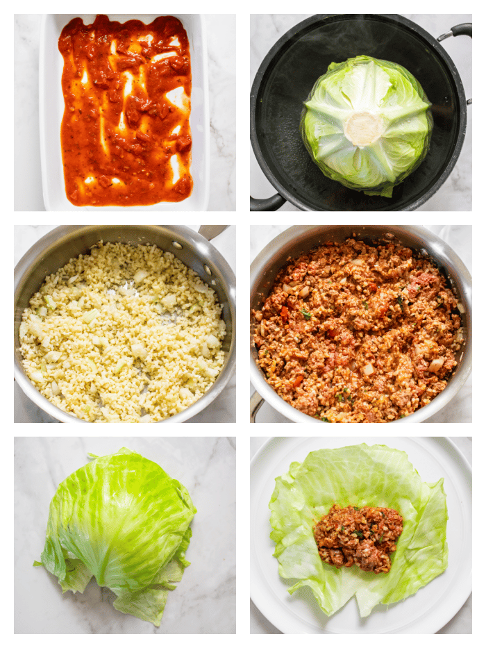 steps to make low calorie cabbage roll casserole