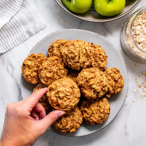 Low Calorie Greek Yogurt Apple Muffins are higher protein, healthy and easy to bake!