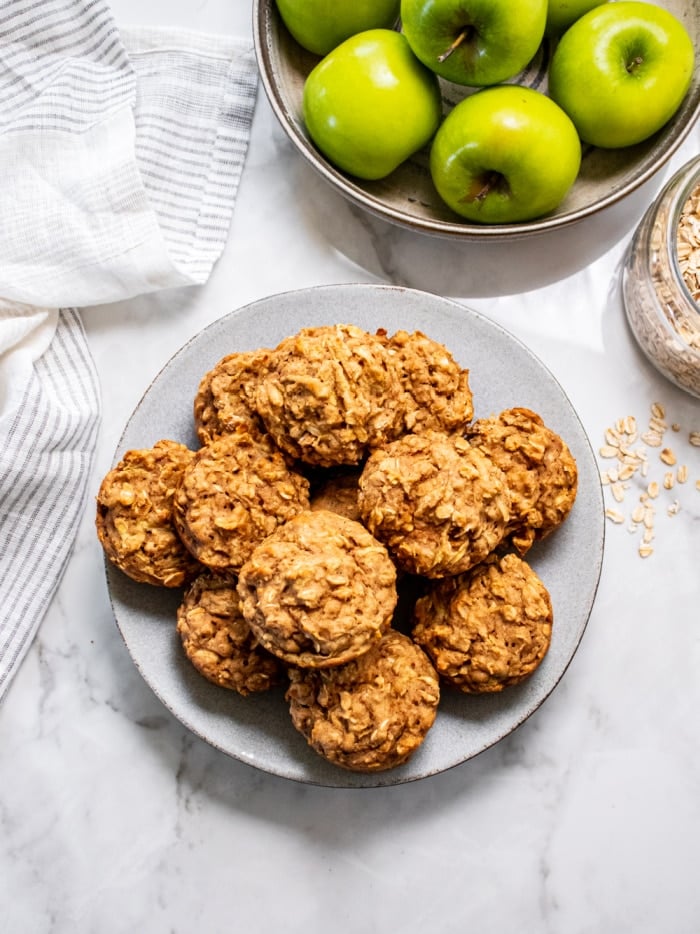 Low Calorie Greek Yogurt Apple Muffins are higher protein, healthy and easy to bake!