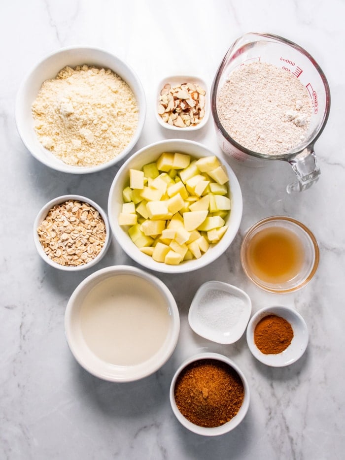 ingredients for healthy apple crumb bars