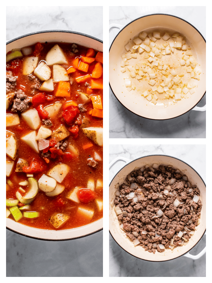 steps for vegetable soup with beef