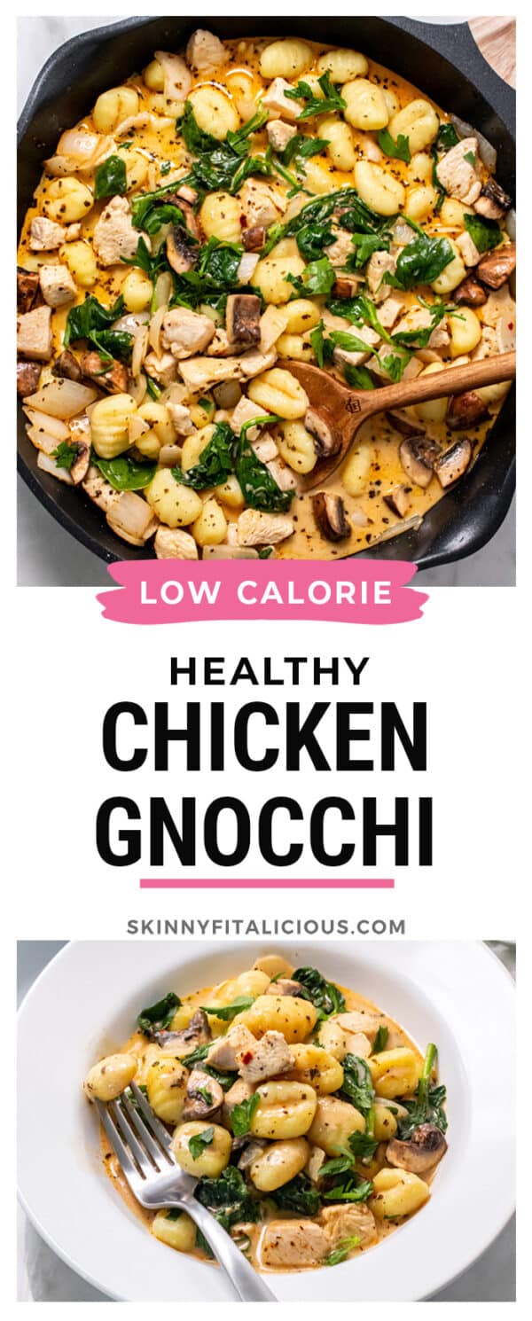 Healthy Chicken Gnocchi Skillet {Low Calorie} Skinny Fitalicious®