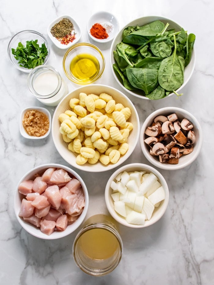 ingredients for healthy chicken gnocchi low calorie