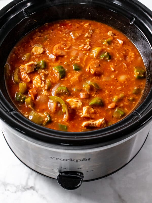 Healthy Crockpot Gumbo {Low Cal, GF} Skinny Fitalicious®