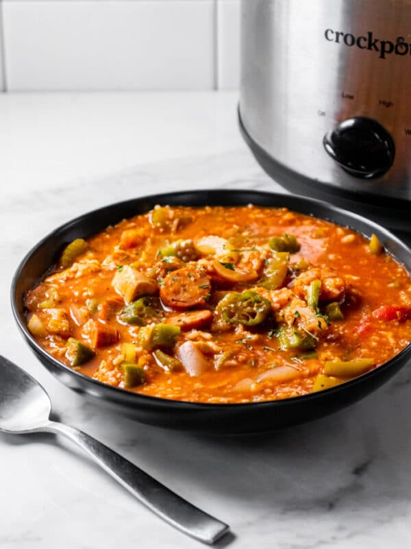 Healthy Crockpot Gumbo {Low Cal, GF} Skinny Fitalicious®