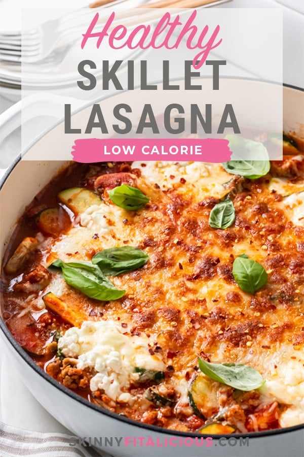 Healthy Skillet Lasagna is a low calorie meal made with cottage cheese the entire family will love! 