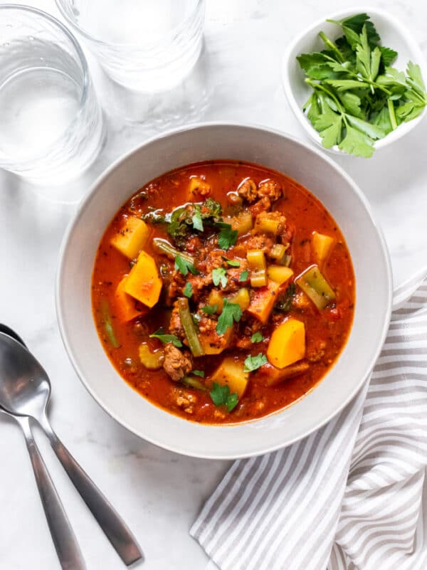 Healthy Hamburger Soup Recipe Low Cal - Skinny Fitalicious®