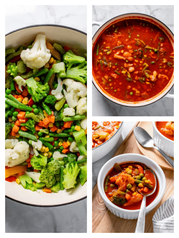Healthy Frozen Vegetable Soup {Low Cal, GF} Skinny Fitalicious®