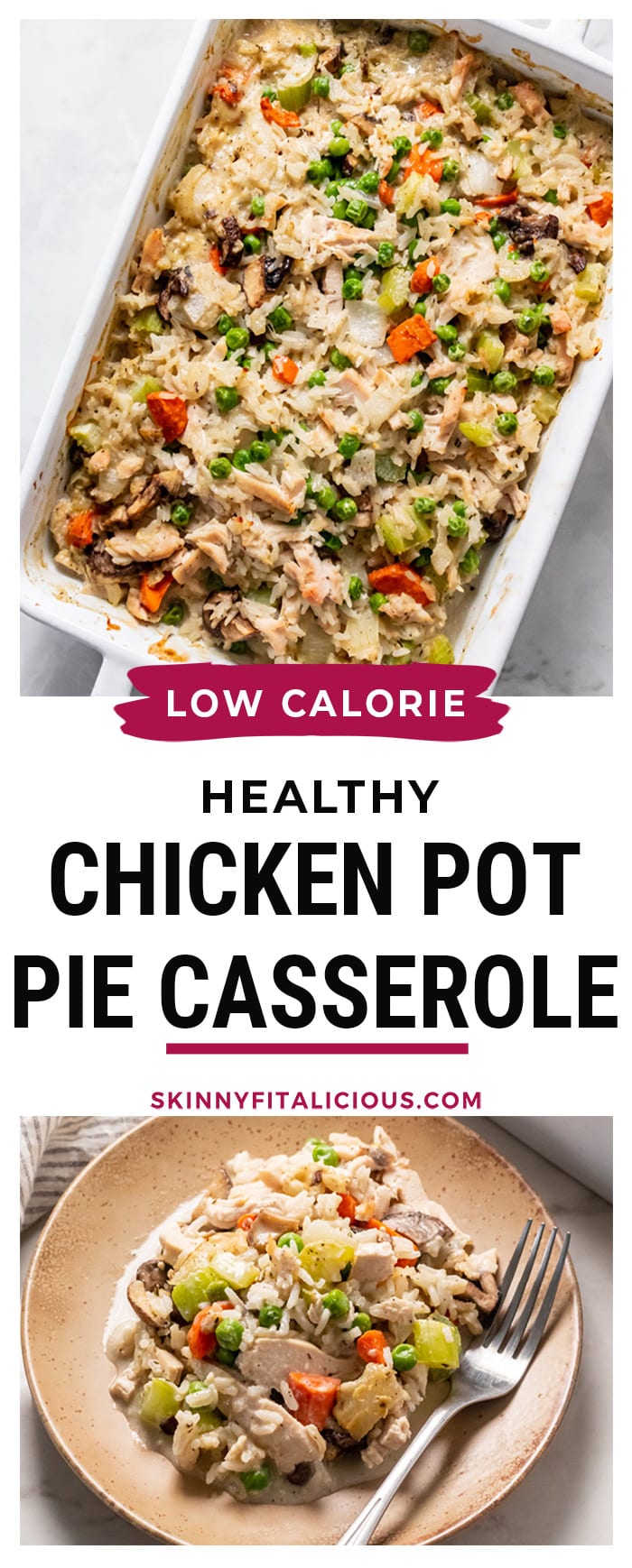 casserole dish with chicken pot pie ingredients