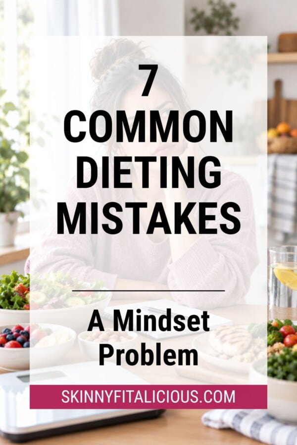 featured of common dieting mistakes with a background of a woman