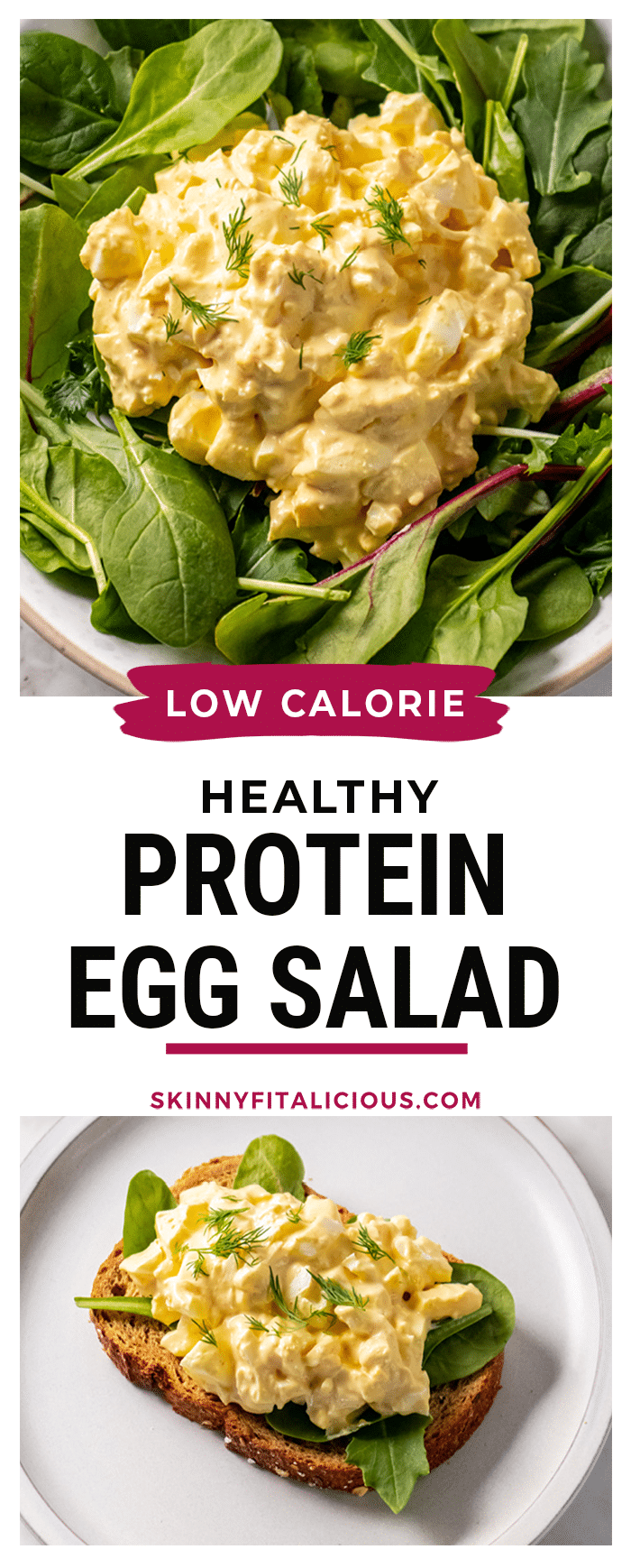High Protein Egg Salad is creamy, fresh and packed with flavor! Made lower calorie from traditional egg salad recipes by using Greek yogurt and adding more egg whites.