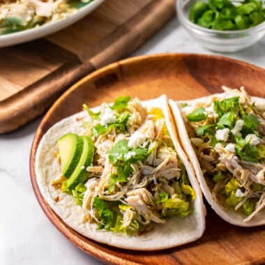 Healthy Salsa Verde Chicken Tacos - Skinny Fitalicious®