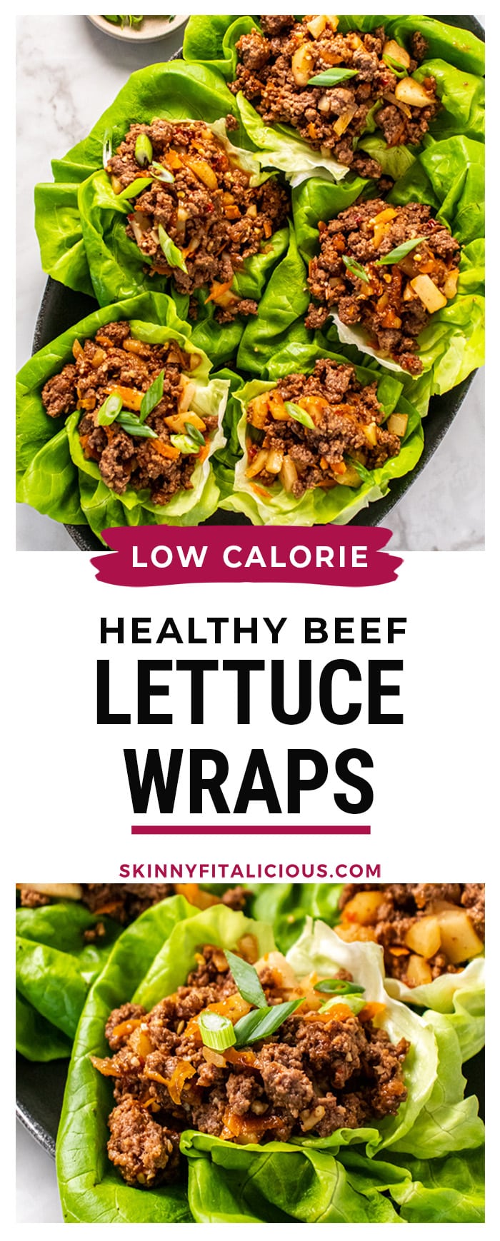Healthy Ground Beef Lettuce Wraps is a copycat recipe that tastes like the restaurant version you love! A lighter lettuce wrap recipe made with lean ground beef and veggies mixed with a delicious Asian sauce. 