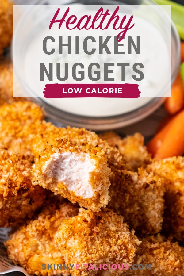 Healthy Air Fryer Buffalo Chicken Nuggets are baked not fried. Just as delicious as regular chicken nuggets but without the calories and with tasty buffalo sauce flavor!