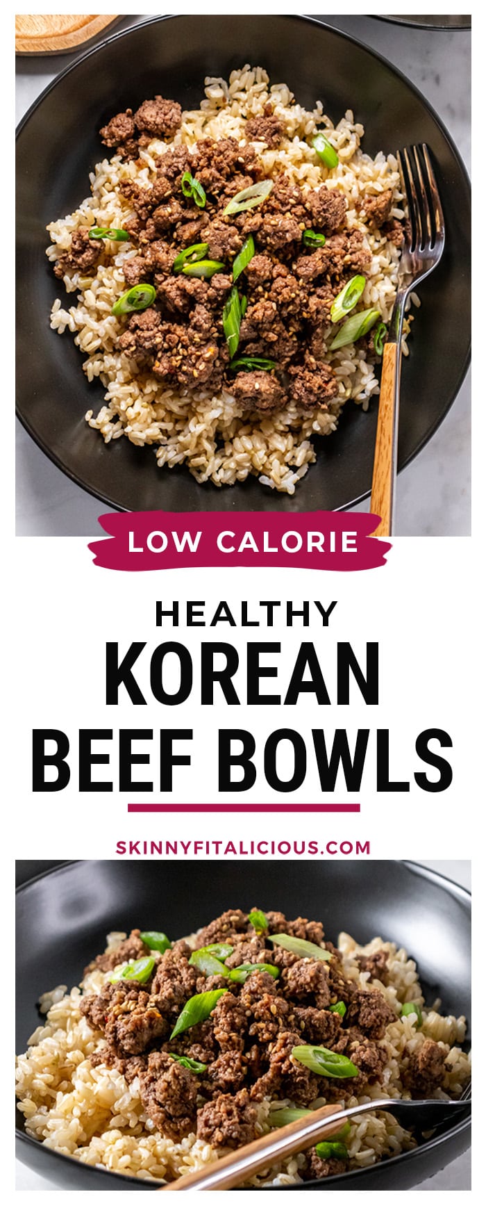 Healthy Korean Beef Bowls are a nutritious low calorie meal. Simple to make and tasty so the whole family can enjoy it too!