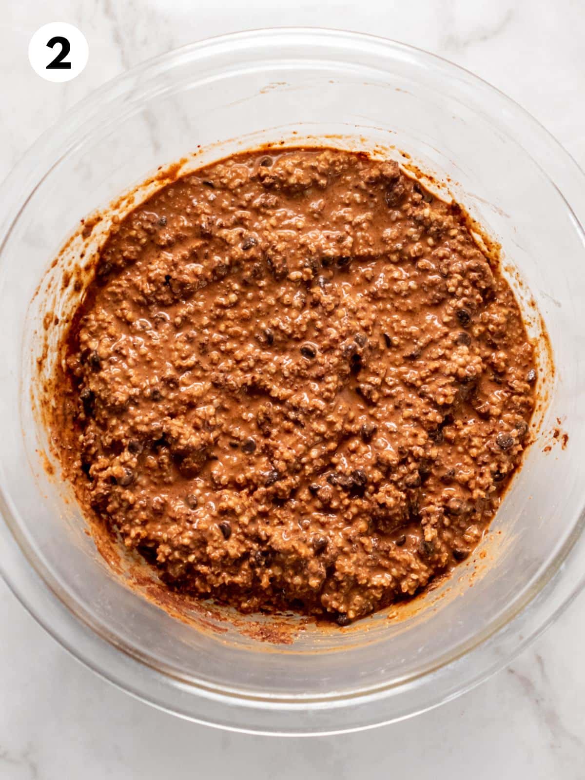 Quinoa brownie batter in a bowl.
