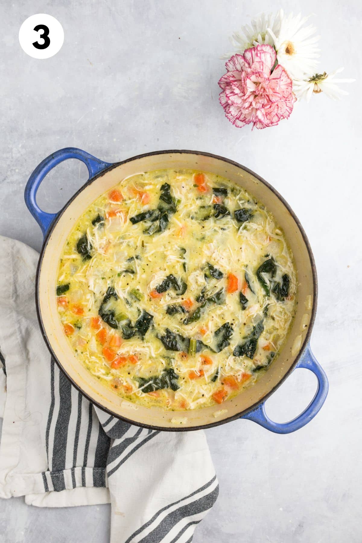 The rest of the ingredients for this soup added to the pot.