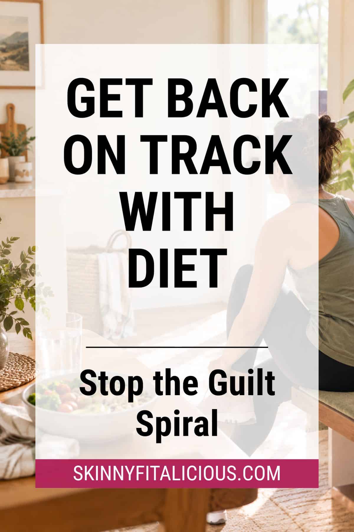 A woman tying her sneaker beside a healthy meal and glass of water, representing how to Get Back on Track With Diet through balanced nutrition and physical activity.