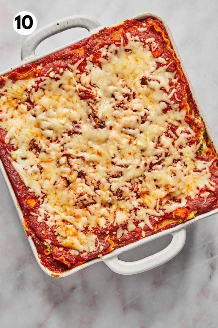 Baked high protein lasagna when it's finished cooking.