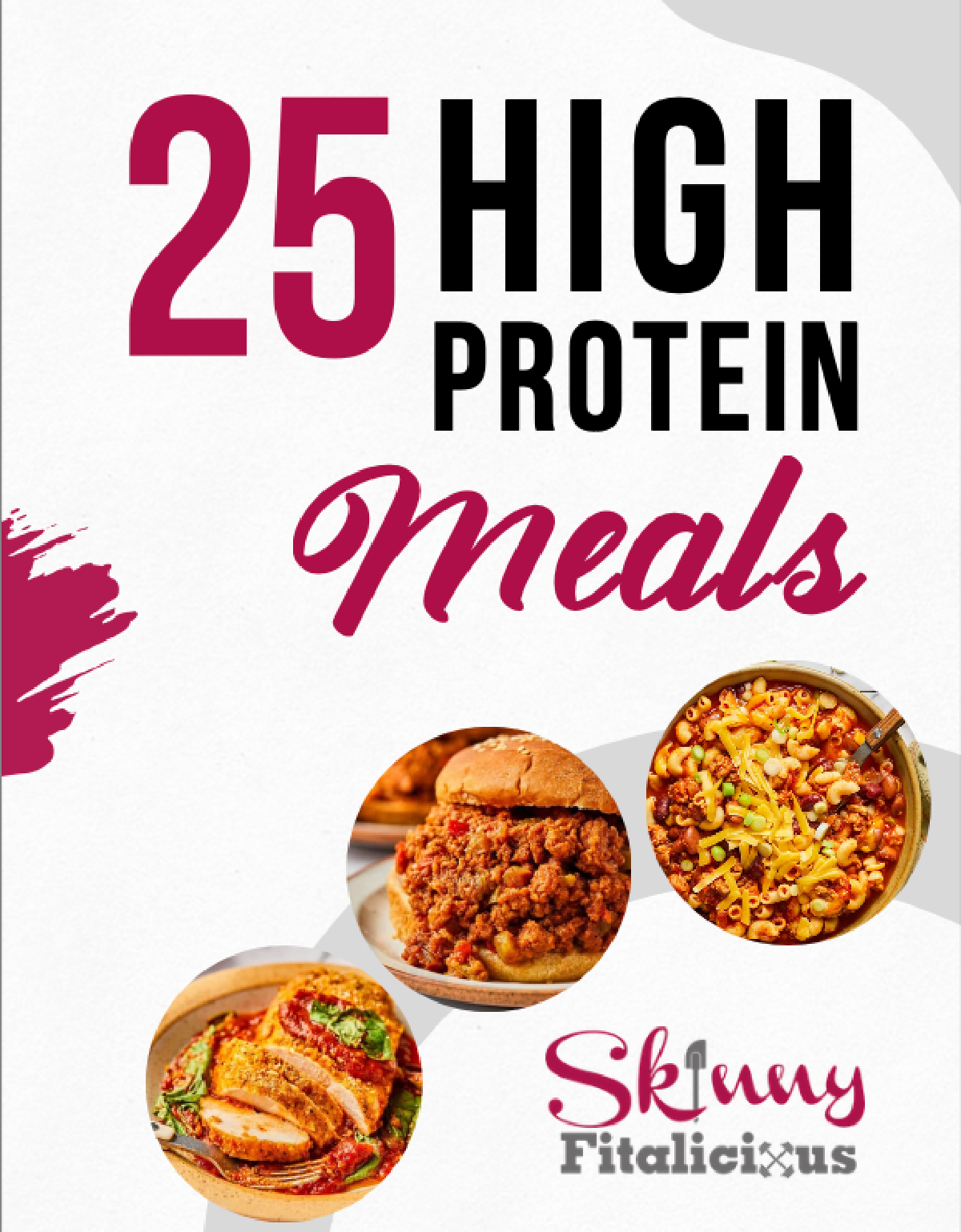 picture that says 25 high protein meals.