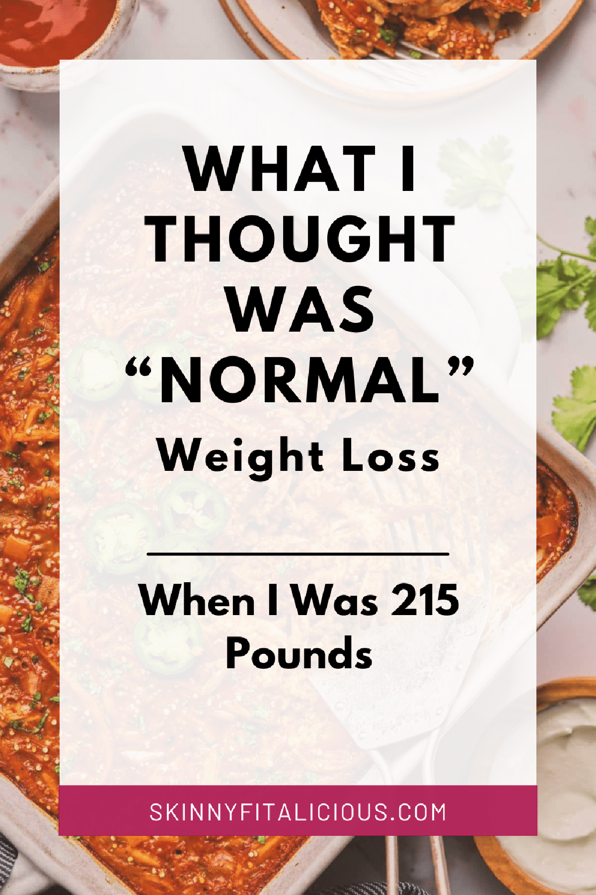picture that says what I thought was "normal" weight loss when I was 215 pounds.