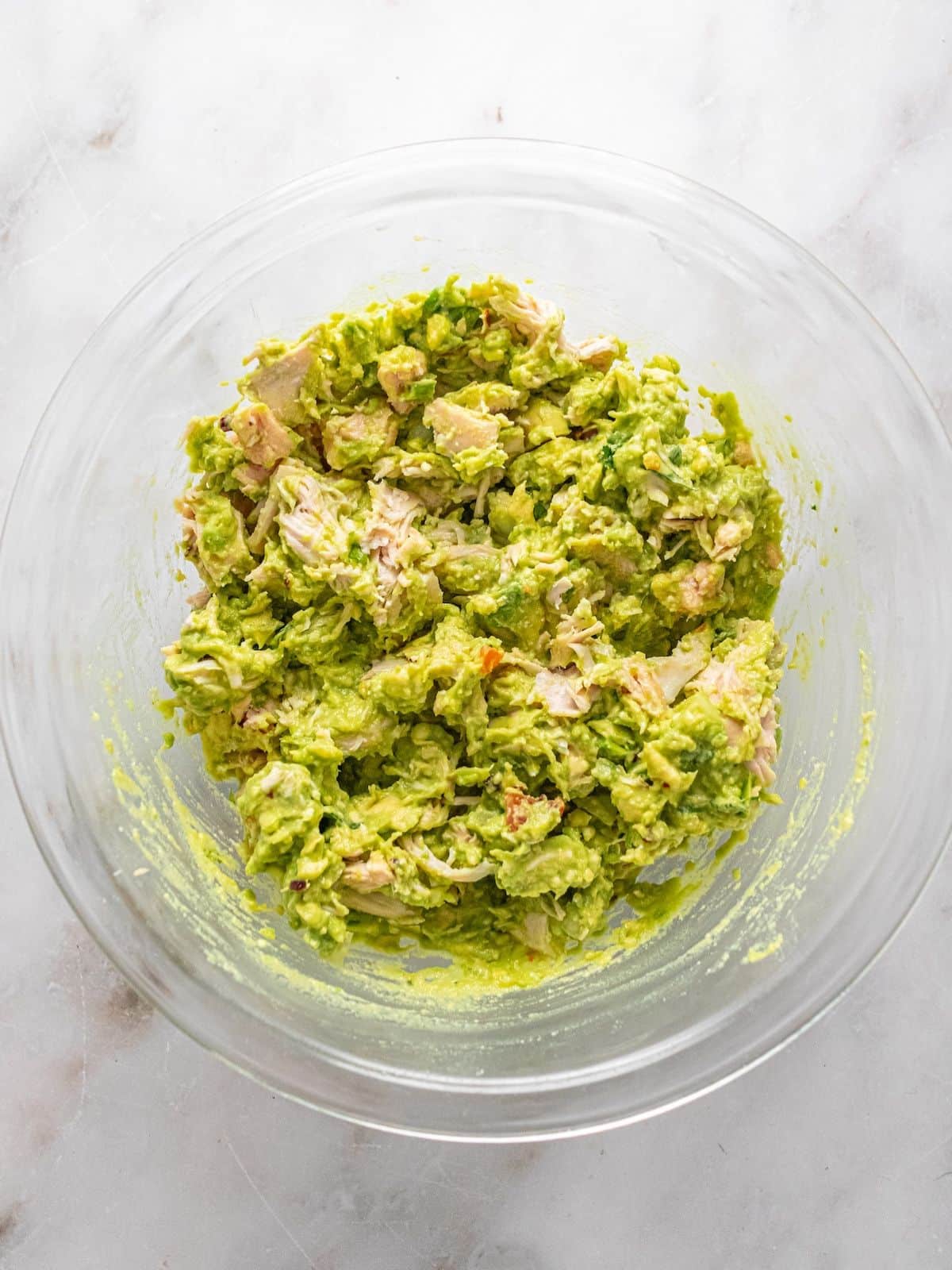 All the ingredients mixed in a bowl.