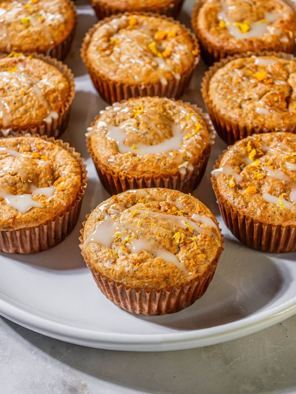 Gluten-free poppy seed muffins cooked and cooling.