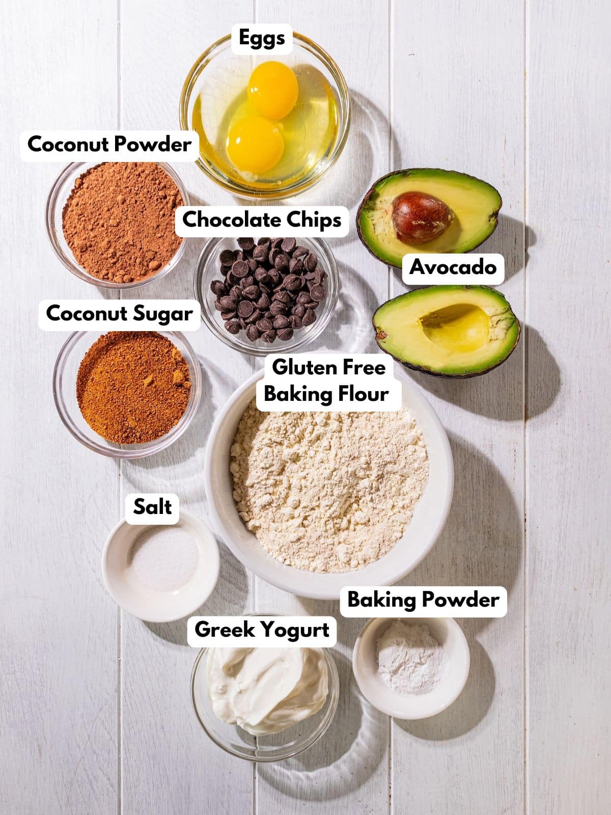 Ingredients to make these muffins on a table.