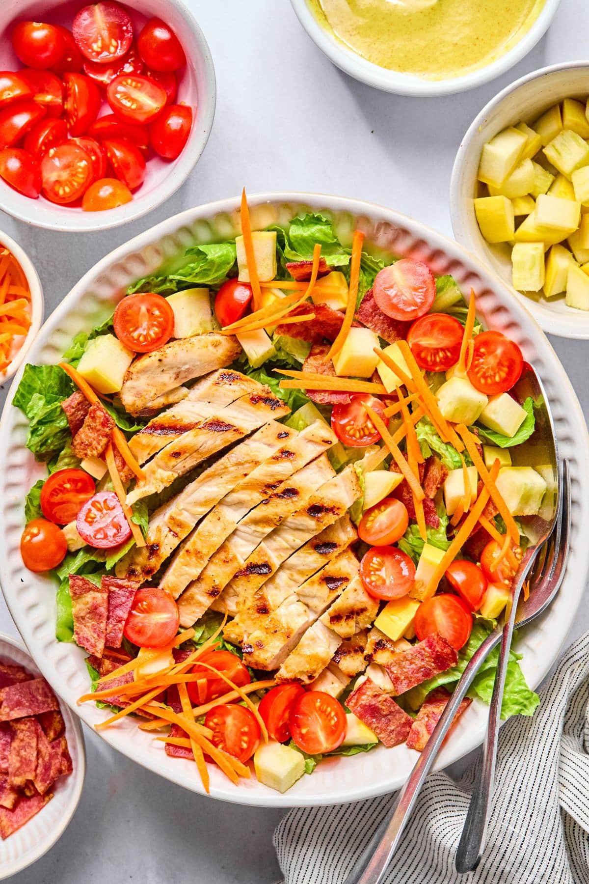 BLT chicken salad in a bowl.