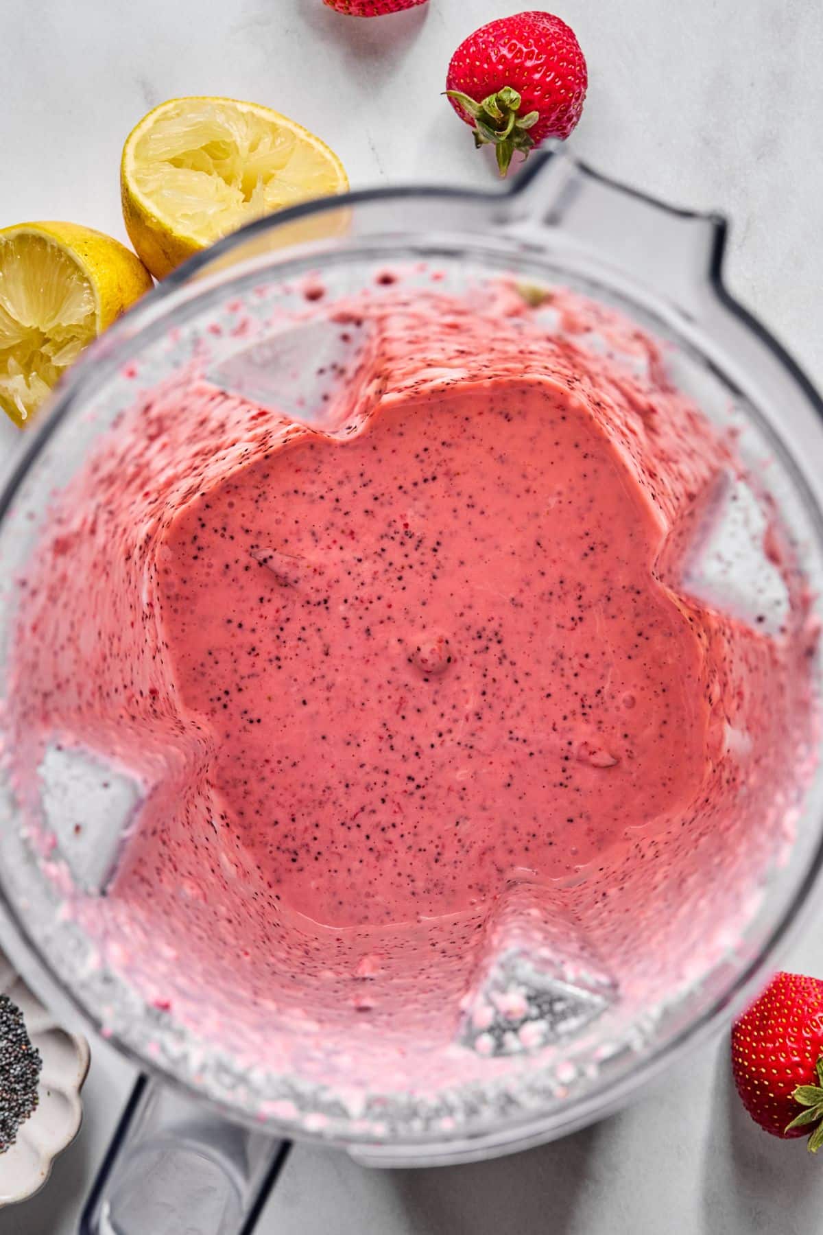All the ingredients for the dressing blended.