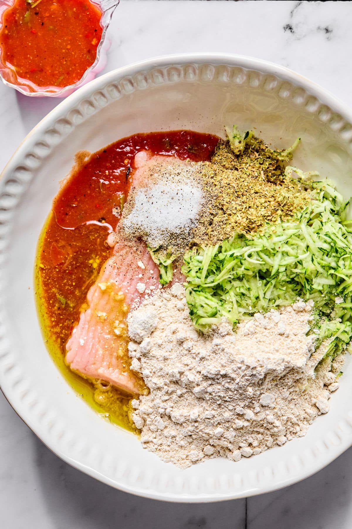 All ingredients in a bowl.