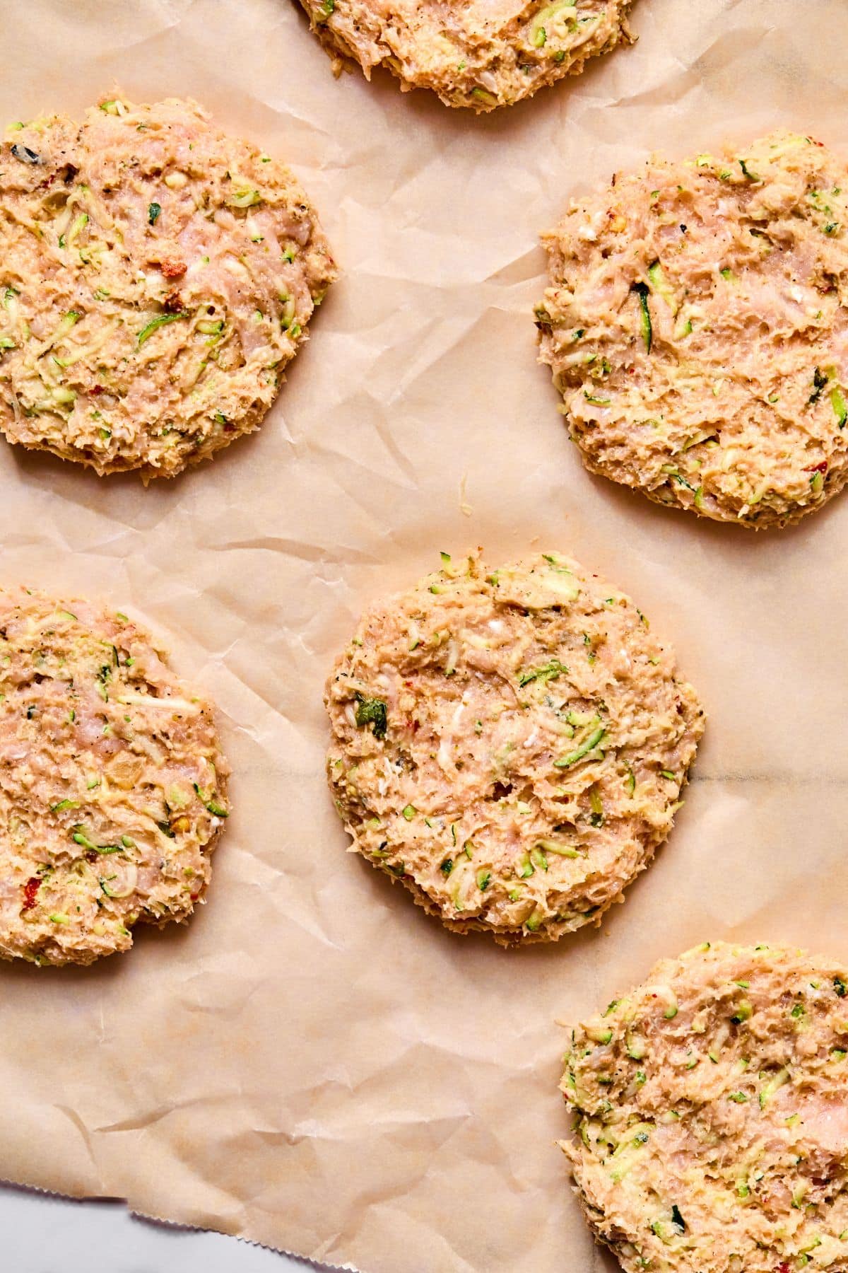 Chicken mixture formed into a patty.