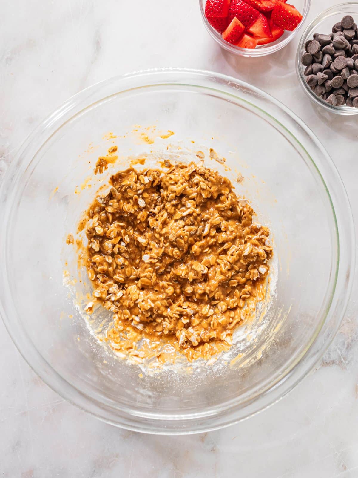 Dry and wet ingredients combined.