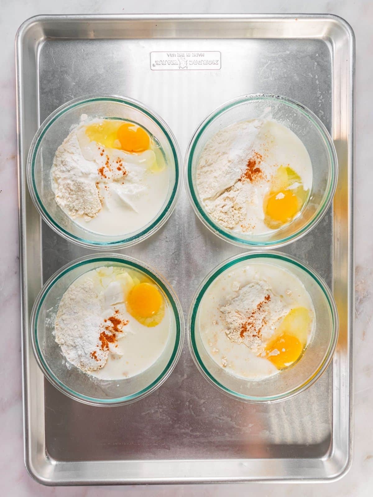 All the ingredients in a glass container.